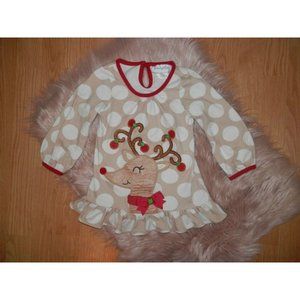 Emily Rose Girls 3T Polka Dot Rudolph Reindeer Long Sleeve Adorable Shirt 2917